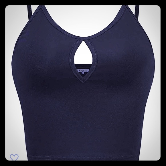 V neck cutout keyhole crop top cami - Picture 1 of 2